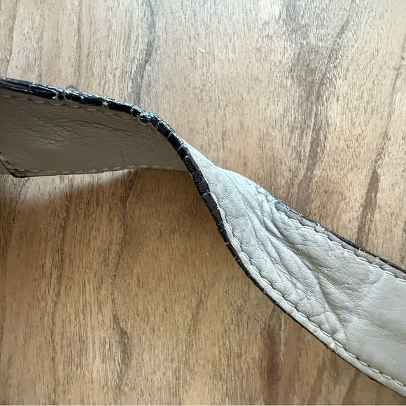 Top Shop Real Leather Elegant greyish/ Tan Woven large Shoulder Bag - Picture 5 of 8